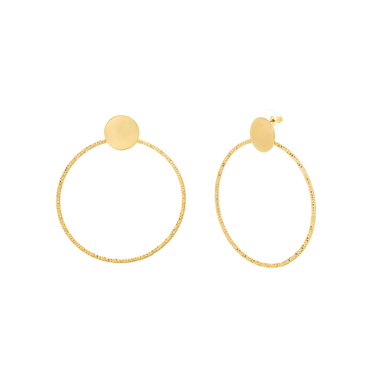 Catherine Malandrino Large Polished Circle Hoop Post Earrings (Multiple Colors Available)