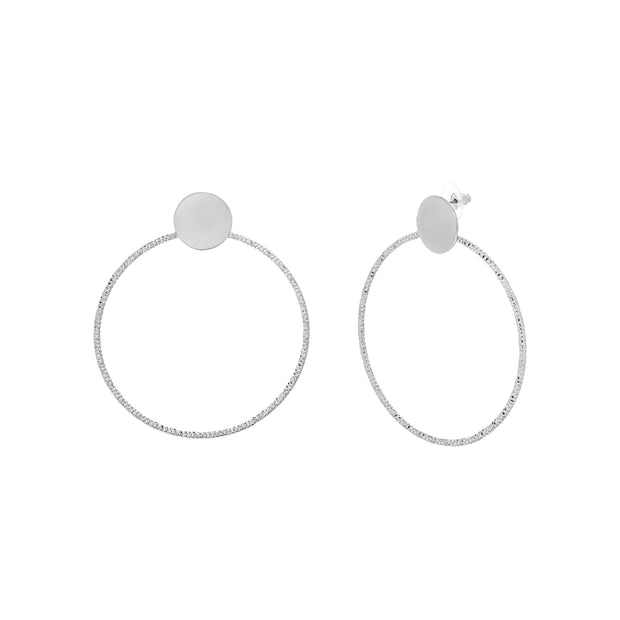 Catherine Malandrino Large Polished Circle Hoop Post Earrings (Multiple Colors Available)