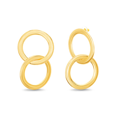 Catherine Malandrino Interlock Ring Post Dangle Earrings (Multiple Colors Available)
