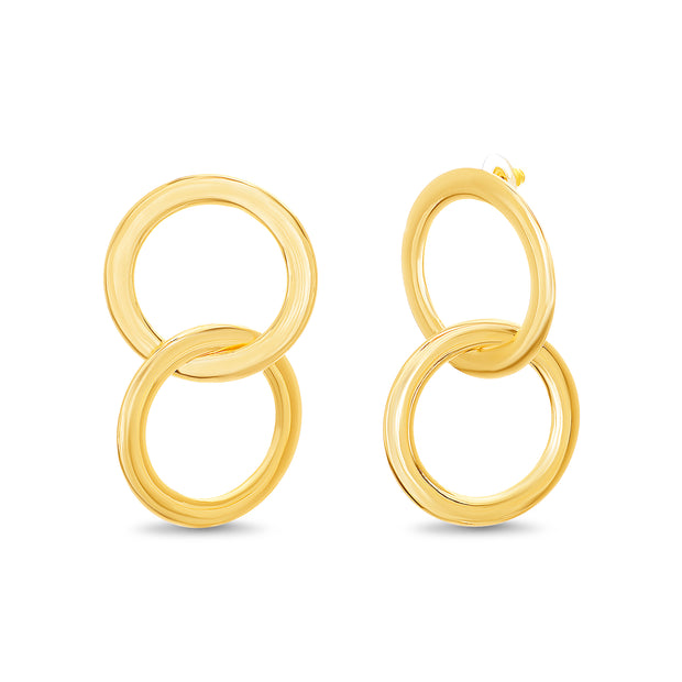 Catherine Malandrino Interlock Ring Post Dangle Earrings (Multiple Colors Available)