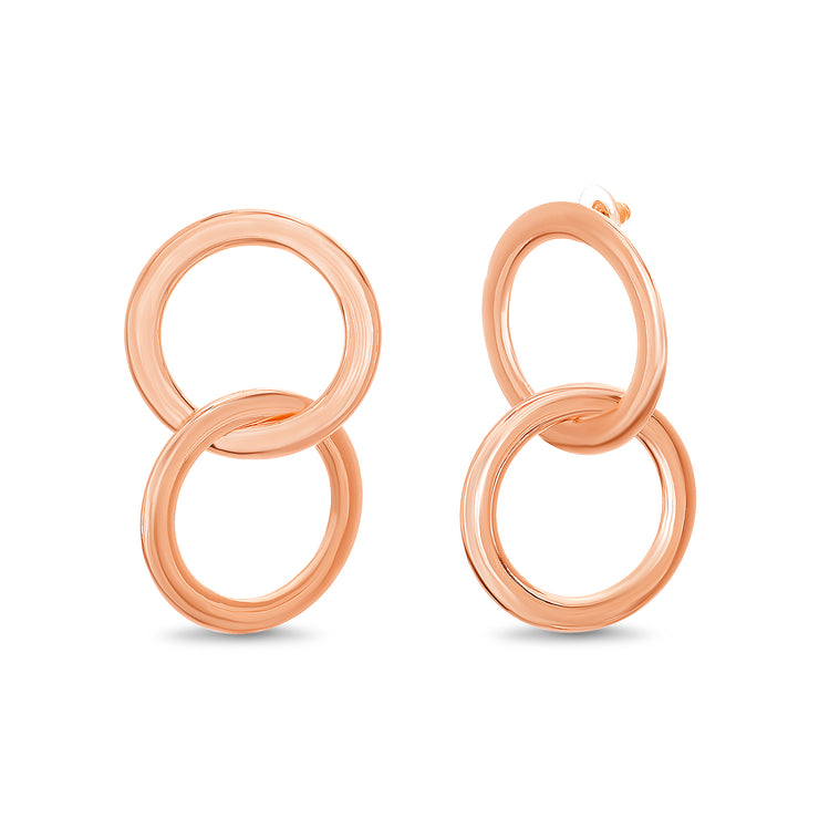 Catherine Malandrino Interlock Ring Post Dangle Earrings (Multiple Colors Available)