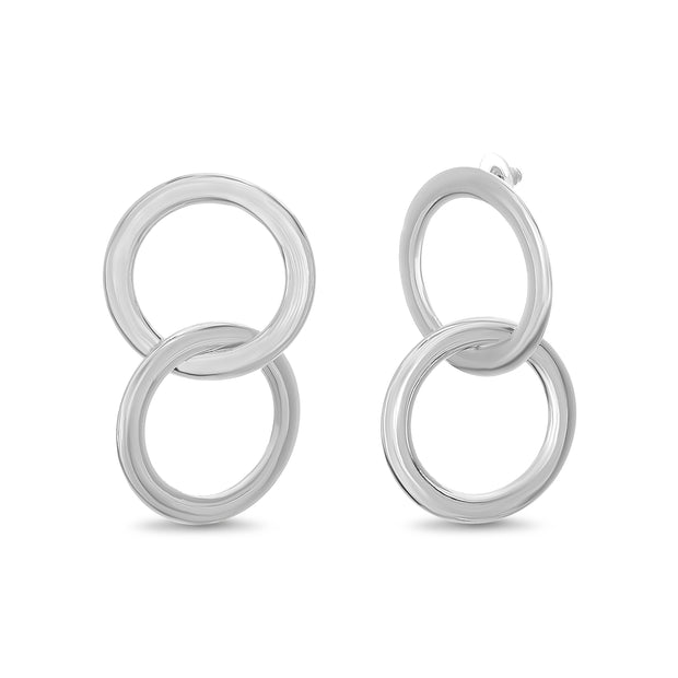 Catherine Malandrino Interlock Ring Post Dangle Earrings (Multiple Colors Available)