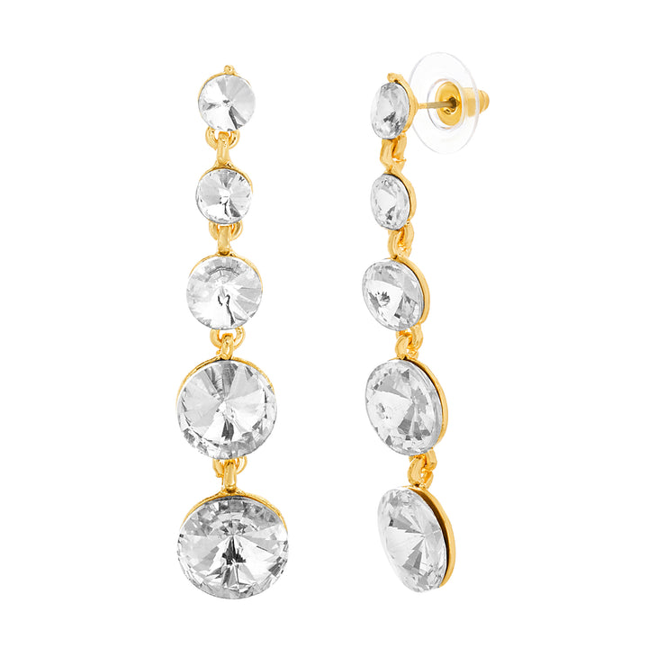 Catherine Malandrino Graduated Tier Rhinestone Drop Earrings (Multiple Colors Available)