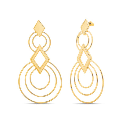 Catherine Malandrino Circle and Diamond Geo Shape Dangle Earrings