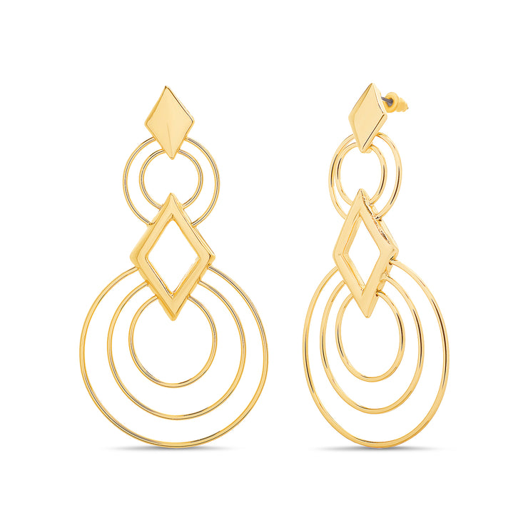 Catherine Malandrino Circle and Diamond Geo Shape Dangle Earrings