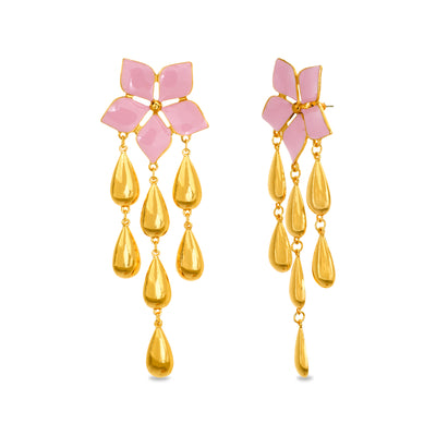 Catherine Malandrino Flower Tier Drop Post Earrings (Multiple Color Available)