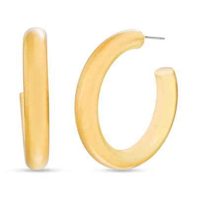 Catherine Malandrino Brushed C Hoop Earrings (Multiple Colors Available)