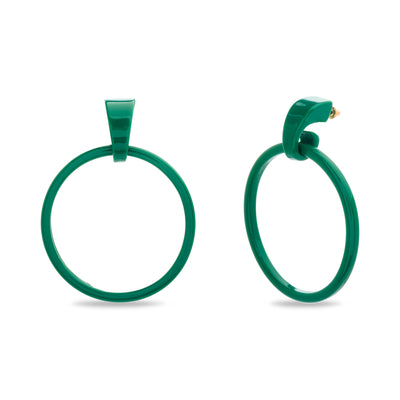 Kensie Green Door Knocker Dangling Hoop Earrings