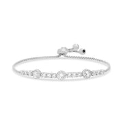 Lab Created Opal, Simulated Ruby or Blue Sapphire and CZ Tennis Bracelet in Plated Sterling Silver