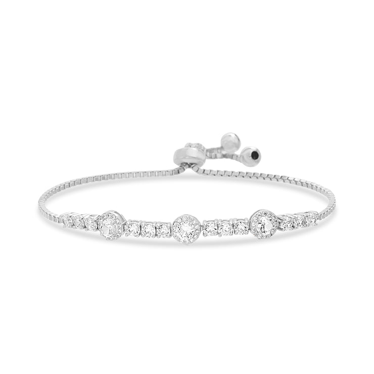 Lab Created Opal, Simulated Ruby or Blue Sapphire and CZ Tennis Bracelet in Plated Sterling Silver
