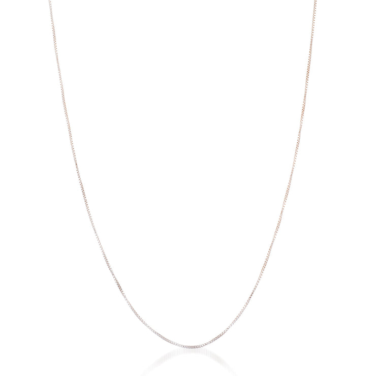 24"  .75mm Box Chain Necklace in Sterling Silver