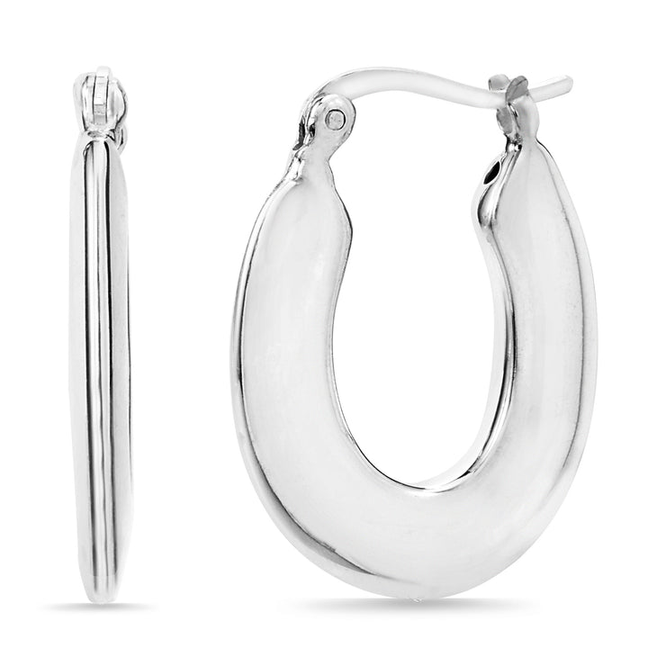 Sterling Silver Small High Polished Huggie Hoop Earrings