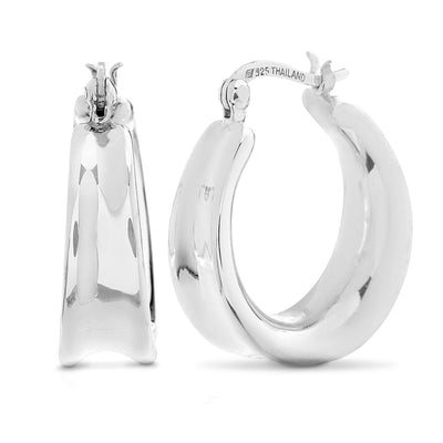 Light Weight Hoop Earrings in Sterling Silver