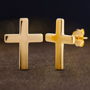 Sterling Silver Cross Stud Earrings