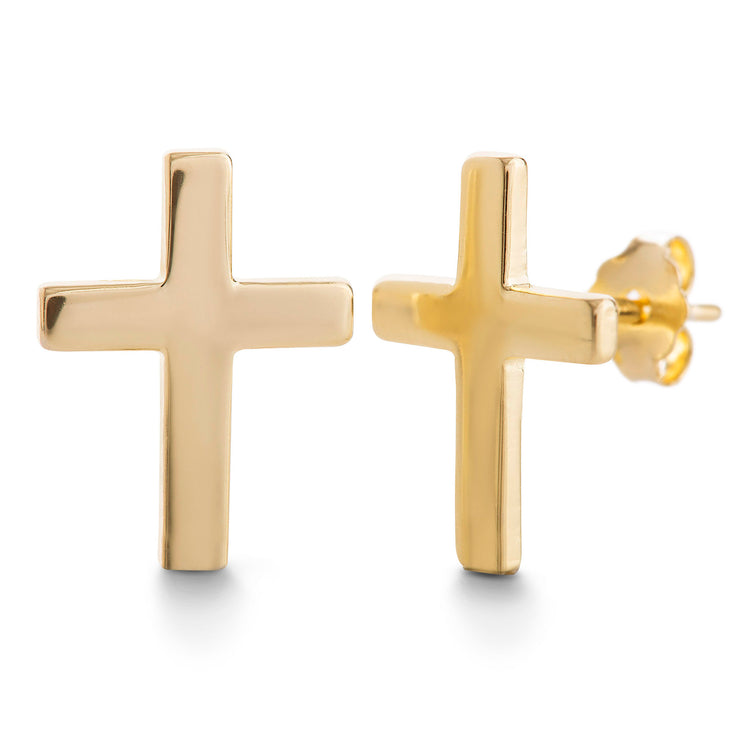 Sterling Silver Cross Stud Earrings