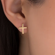 Sterling Silver Cross Stud Earrings