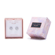 Guiliana New York Round Simulated Diamond Halo Post Earrings in Rhodium Plated Sterling Silver