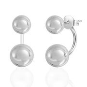 Sterling Silver Front to Back Ball Stud Earrings