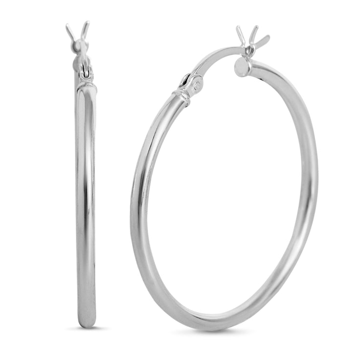 30mm Sterling Silver Hoop Earrings