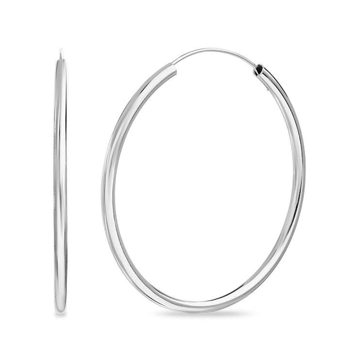 70mm Sterling Silver Endless Hoop Earrings