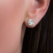 Cubic Zirconia Sterling Silver Heart Evil Eye Stud Earring Set