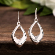 High Polished Sterling Silver Drop Twist Earrings