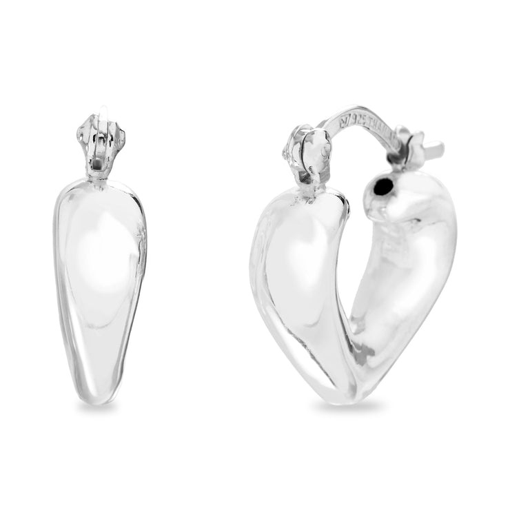 Sterling Silver Small High Polished Huggie Hoop Earrings