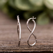 High Polished Sterling Silver Infinity Hoop Earrings