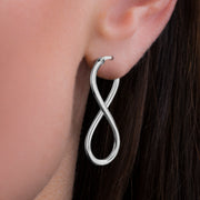 High Polished Sterling Silver Infinity Hoop Earrings