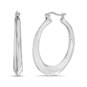 High Polished Sterling Silver Hoop Earrings