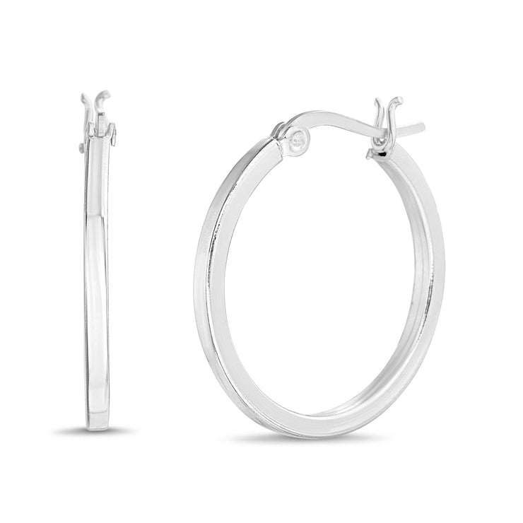 Sterling Silver 25mm Polished Hoop Earrings