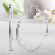 50mm Sterling Silver Hoop Earrings