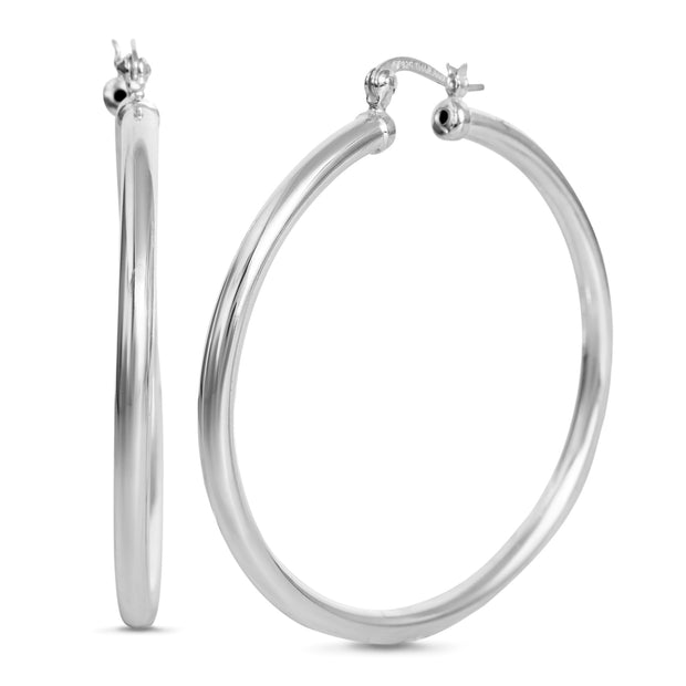 50mm Sterling Silver Hoop Earrings