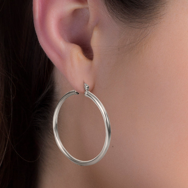 50mm Sterling Silver Hoop Earrings