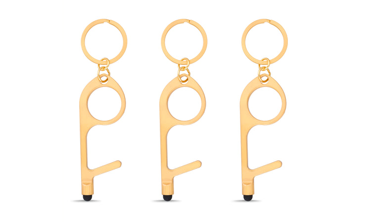 Life Stylus 3-Pack Door Opener, Button Pusher, Stylus, Contact-Free Keychain