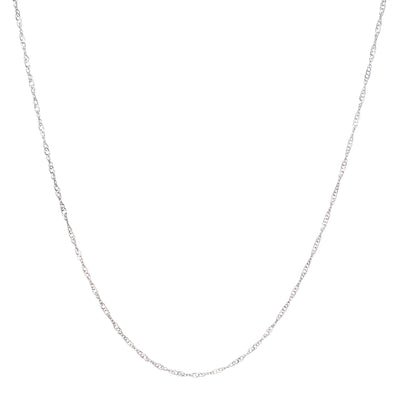 20" Thin Twisted Rope Chain Necklace in Sterling Silver