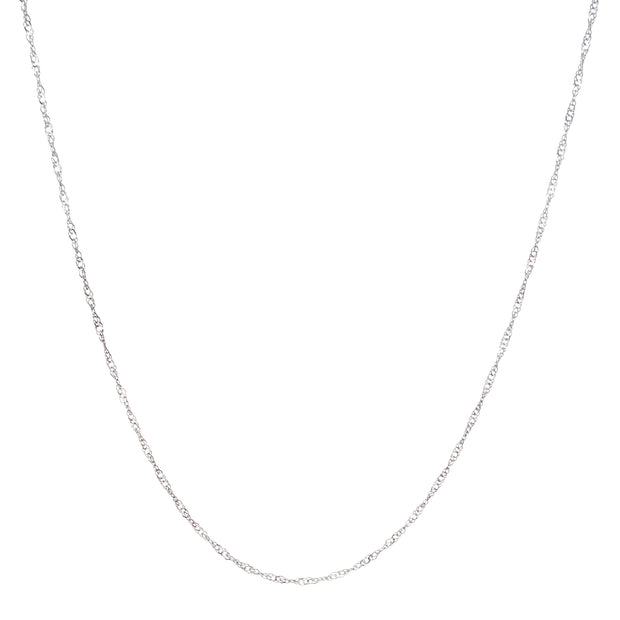 20" Thin Twisted Rope Chain Necklace in Sterling Silver