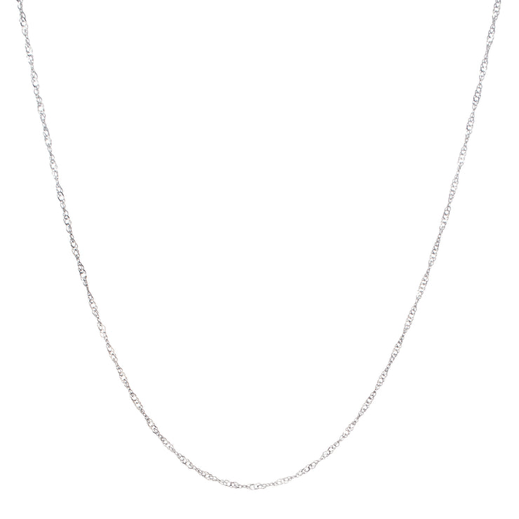 20" Thin Twisted Rope Chain Necklace in Sterling Silver