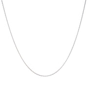 24" French Rope Chain Necklace Rhodium Plated Sterling Silver