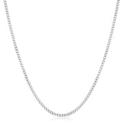 20", 22", or 24" Heavy Curb Chain Necklace  in Rhodium Plated 925 Sterling Silver