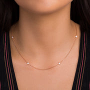 18" Cubic Zirconia By the Yard Cable Chain Necklace in Sterling Silver