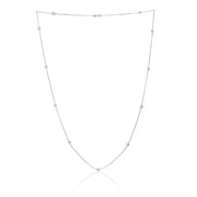 18" Cubic Zirconia By the Yard Cable Chain Necklace in Sterling Silver