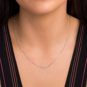18" Cubic Zirconia By the Yard Cable Chain Necklace in Sterling Silver