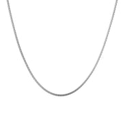 1.5mm Popcorn Chain Necklace in Rhodium Plated Sterling Silver