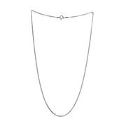 1.5mm Round Box Chain Necklace in Rhodium Plated Sterling Silver