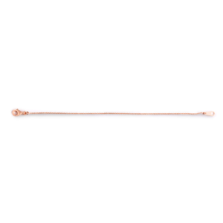 6 " Cable Chain Necklace Extender in Yellow Gold, Rose Gold or Rhodium Plated Sterling Silver