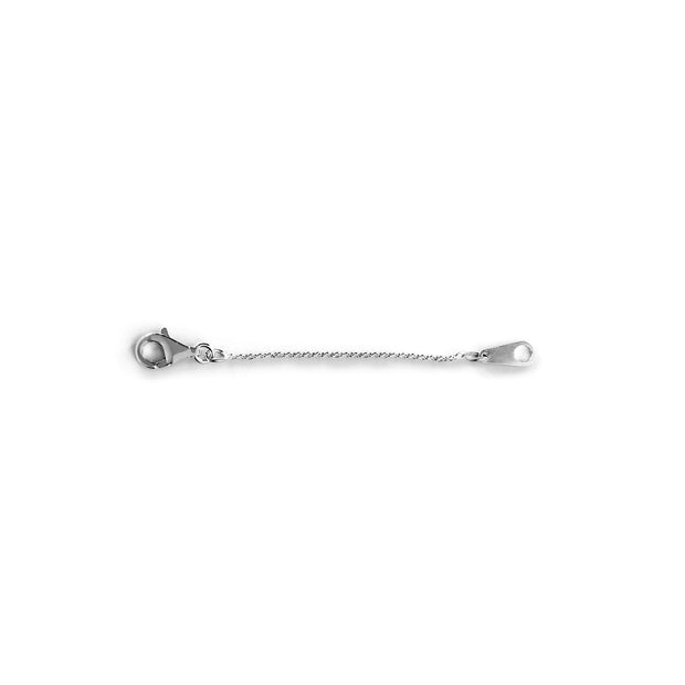 2 " Cable Chain Necklace Extender in Yellow Gold, Rose Gold or Rhodium Plated Sterling Silver