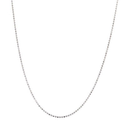 18", 20", 22" or 24" Bead Chain Necklace for Women in 925 Sterling Silver