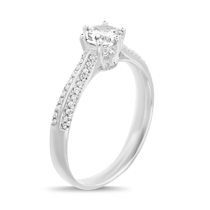 Cubic Zirconia Sterling Silver Engagement Ring