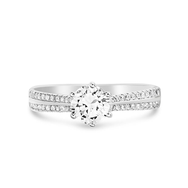 Cubic Zirconia Sterling Silver Engagement Ring
